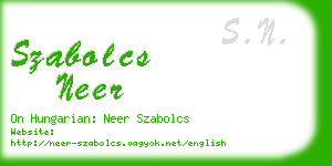 szabolcs neer business card